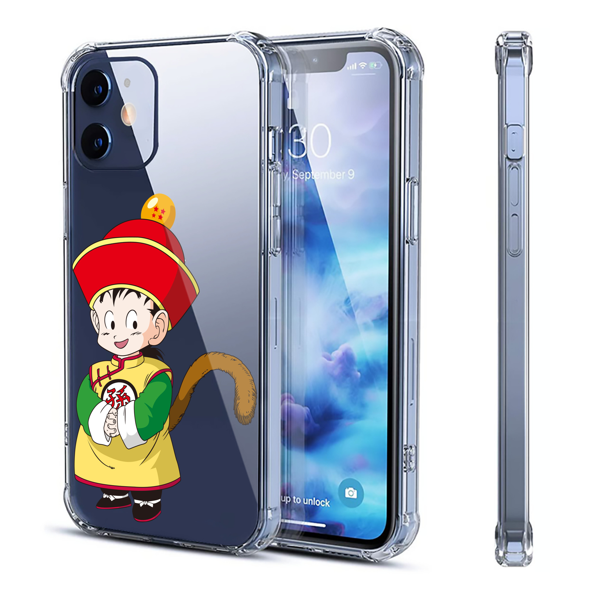 （画像用） ドラゴンボール 孫悟空（そん ごくう）Son Goku カカロット DRAGON BALL Kakarotto 【iPhone 12シリーズ対応】透明スマホケース（クリアソフトケース）